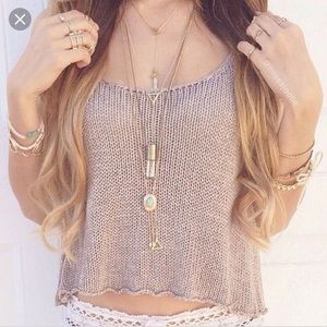 Brandy Melville taupe knit tank top
